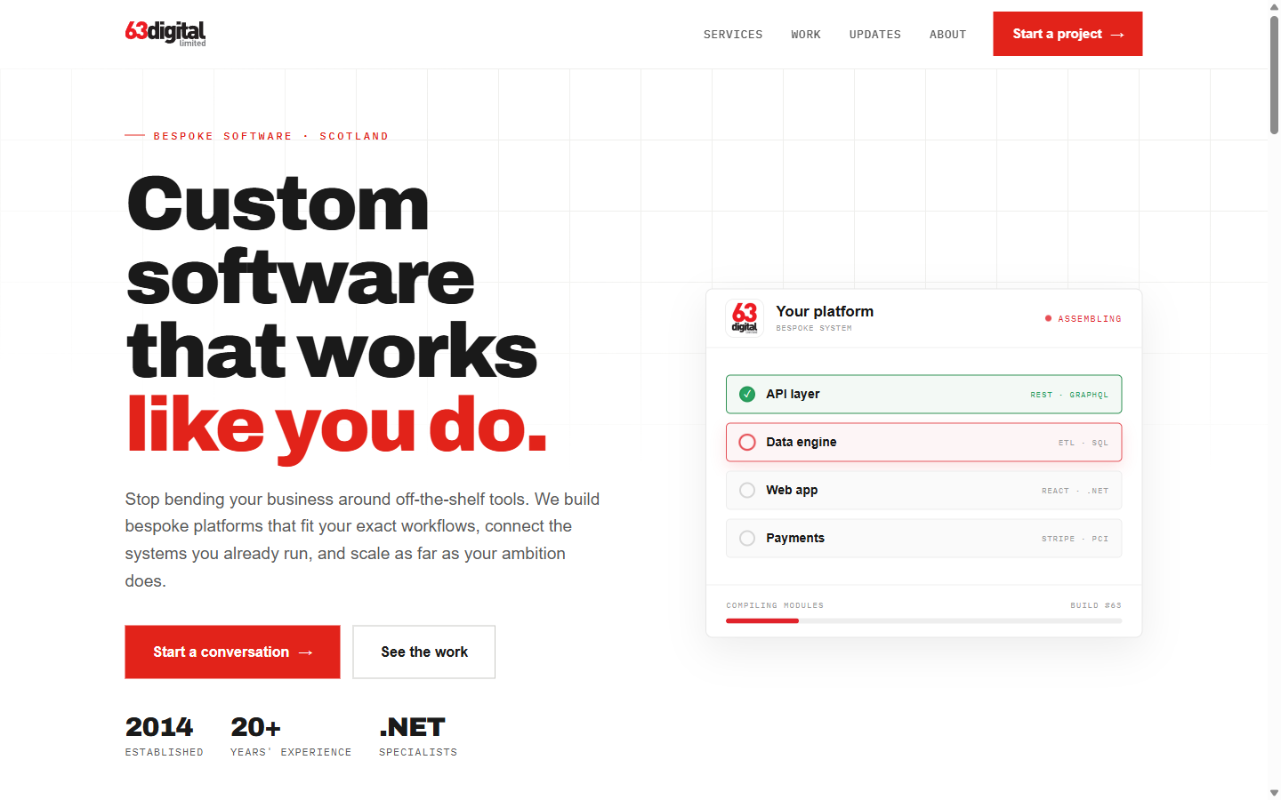 Home page, rebuilt on code-owned templates