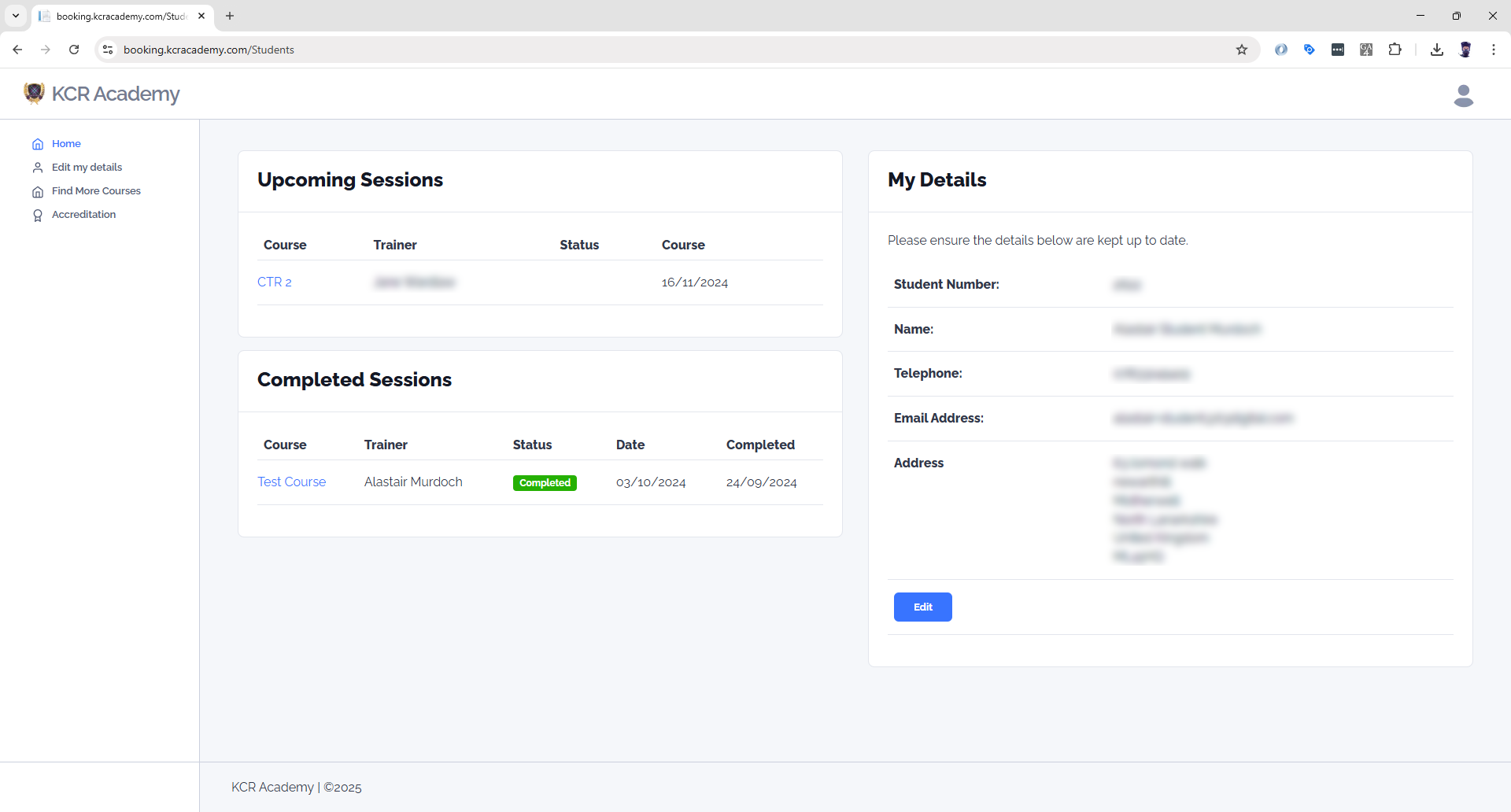 Student dashboard
